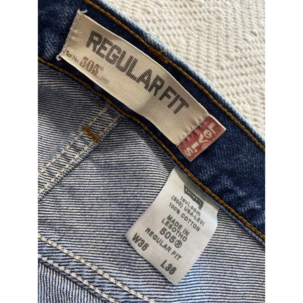 Levi's 505 Regular Fit Men's Jeans Altered 36x27 Medium Wash Denim Y2K 2006
